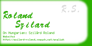 roland szilard business card